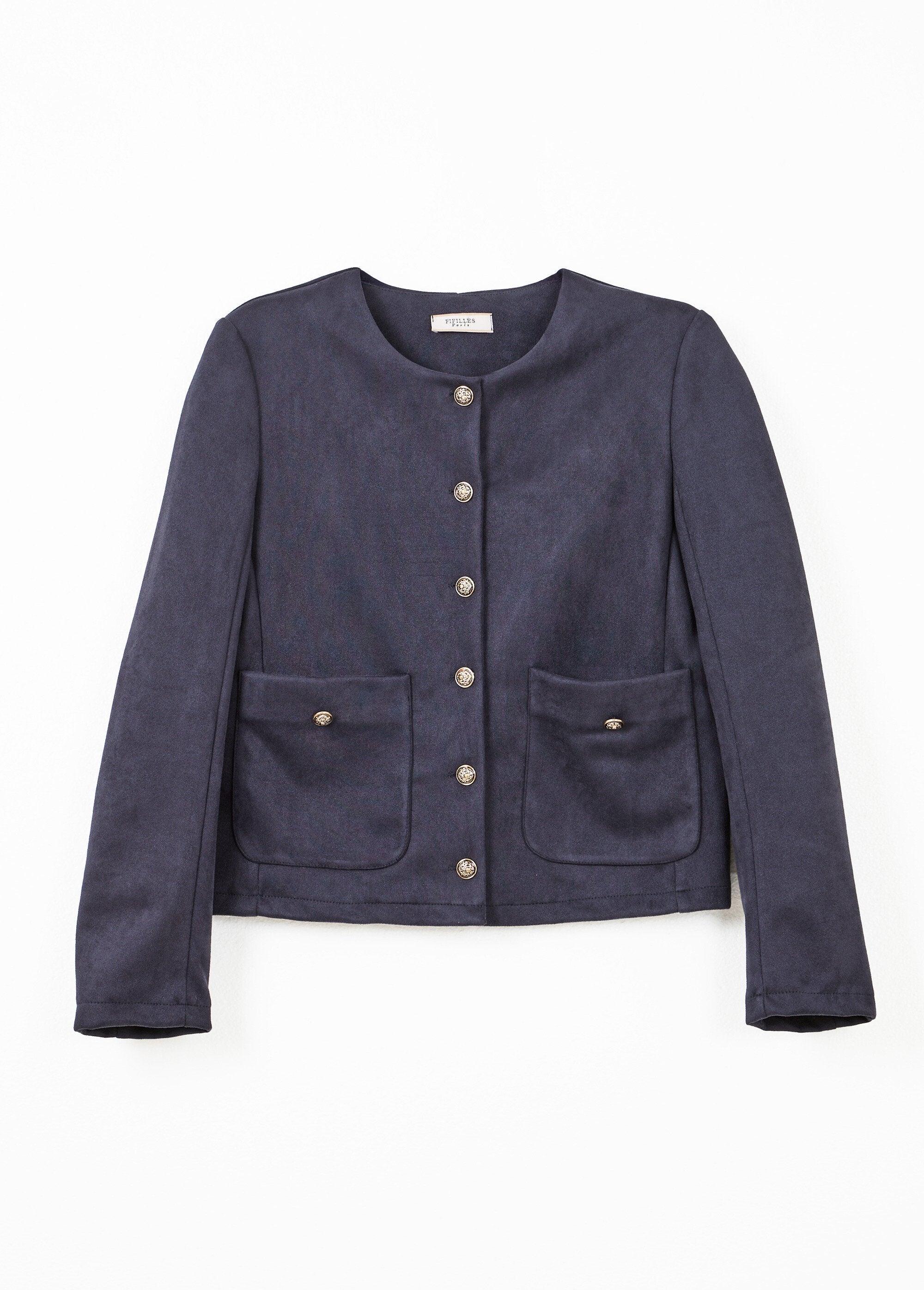 Veste_sans_col_boutonnée_courte_marine_Marine_AP1_slim